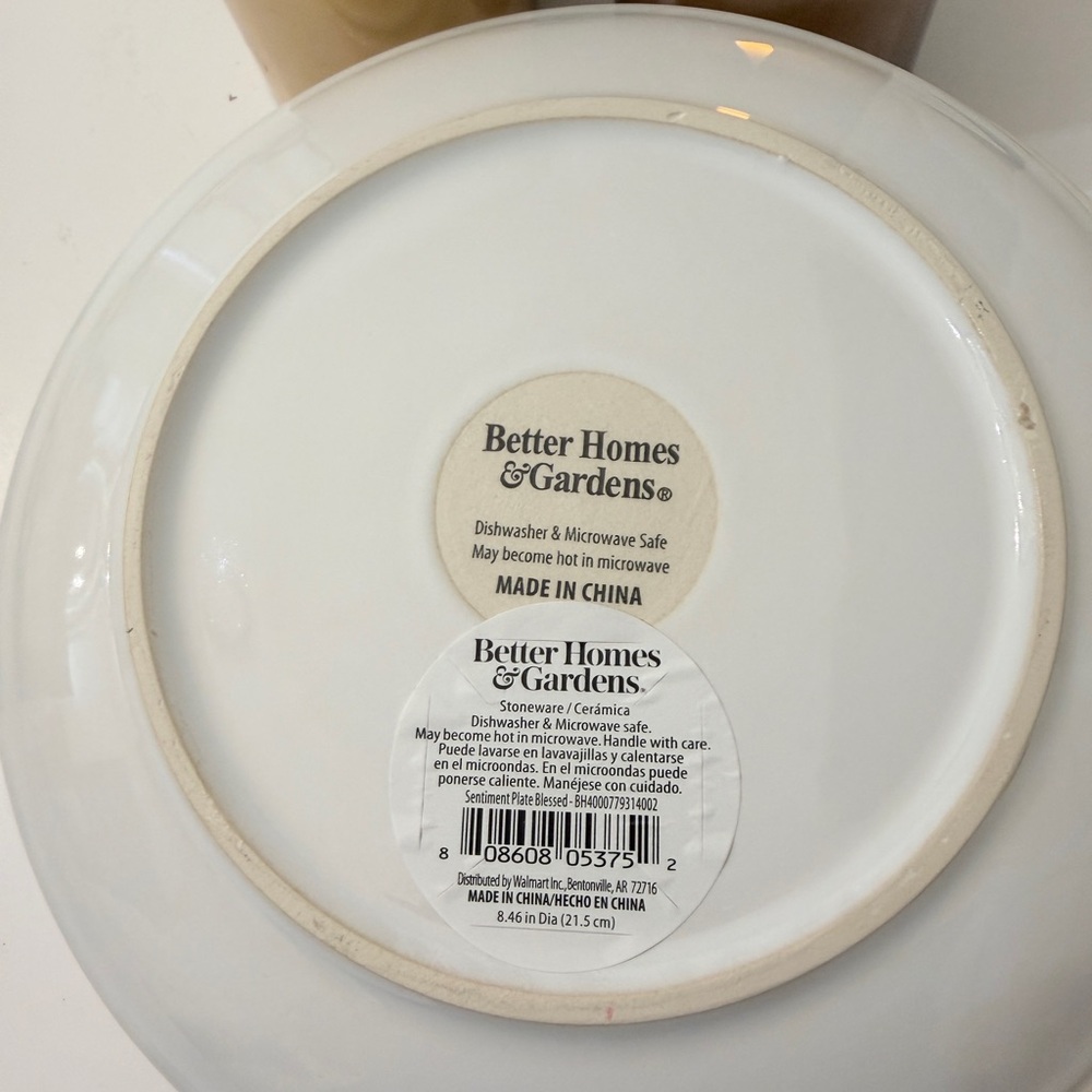 Blessed and 'Grateful' Dinner Plates set of 5! Better Homes And Gardens Cream. - Picture 7 of 7